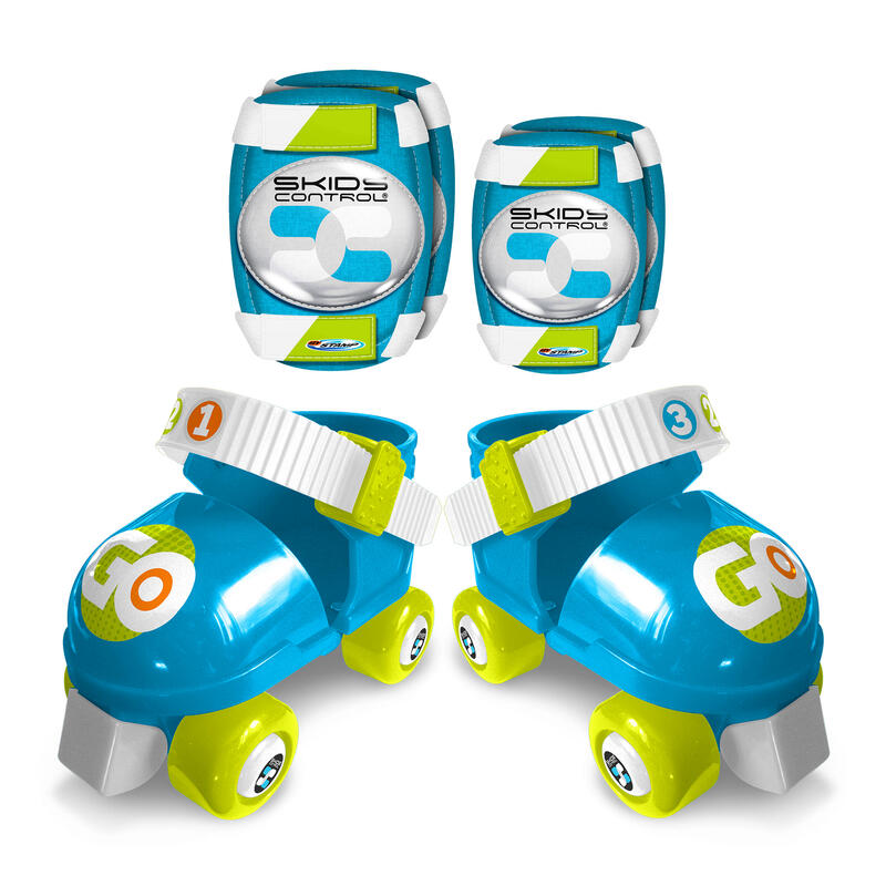 Roller et Protecteurs Enfant Skids Control Taille 23-27 Bleu