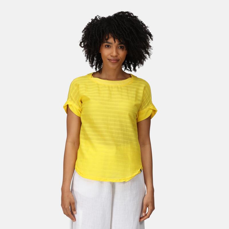 Adine T-shirt Fitness à manches courtes pour femme - Jaune