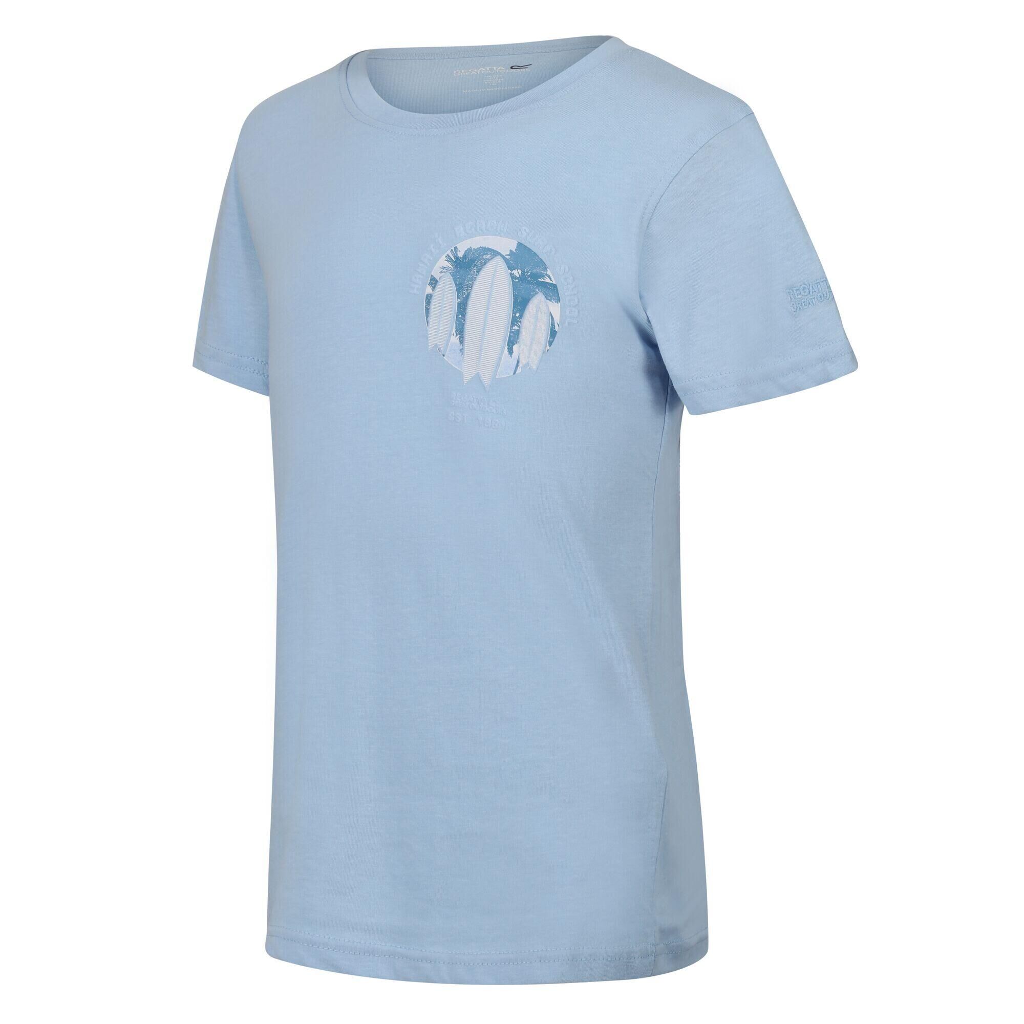 REGATTA Bosley V Kids Walking Short Sleeve T-Shirt - Powder Blue