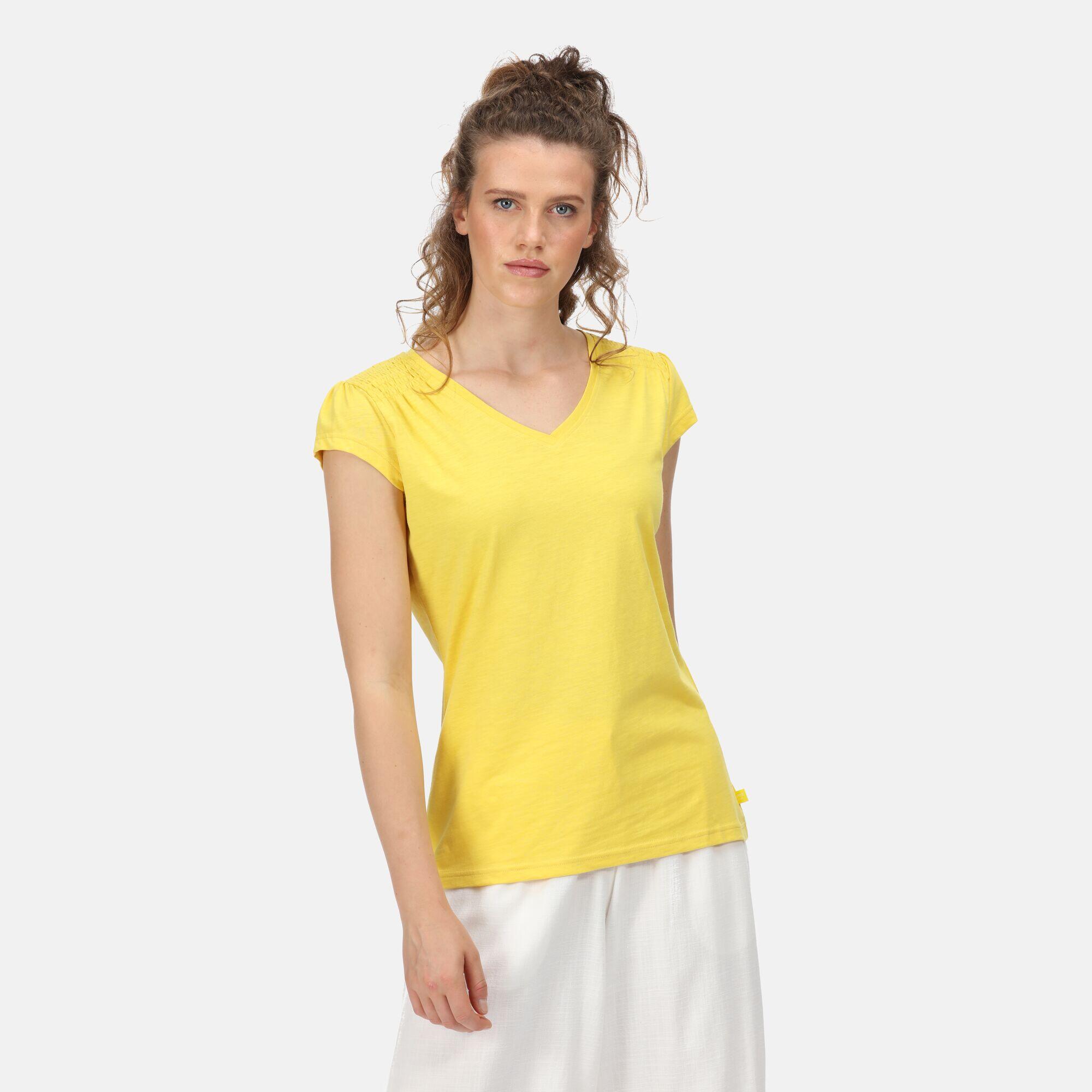 Francine Women's Walking Short Sleeve T-Shirt - Yellow 1/5