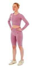Ensemble de sport femme - Leggings short de sport + Crop Top de Sport - Rose