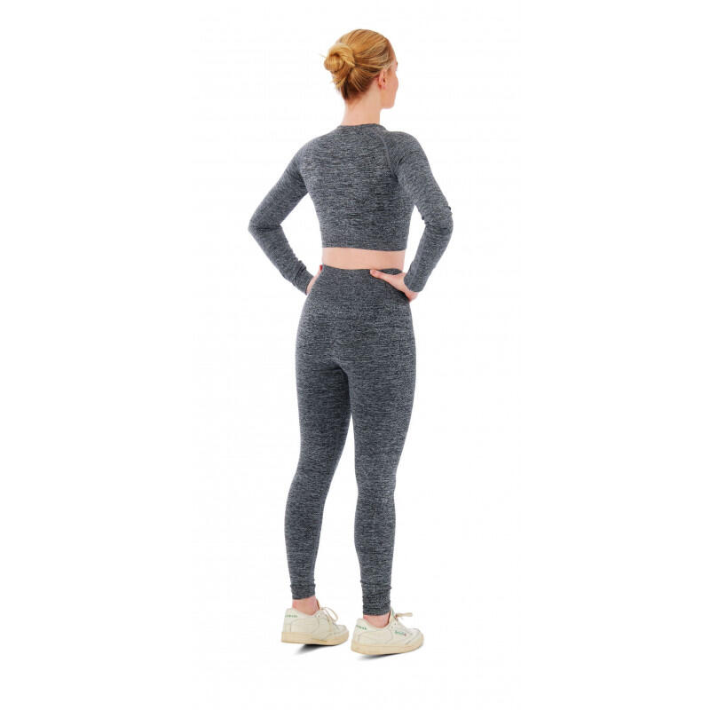 Damski zestaw sportowy Xtreme - legginsy sportowe + sportowy Croptop - Antracyt