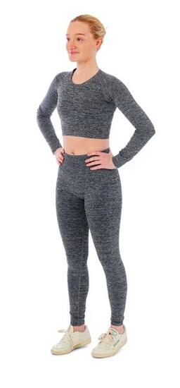 Ensemble de sport femme - Leggings de sport + Crop Top de Sport - Anthracite