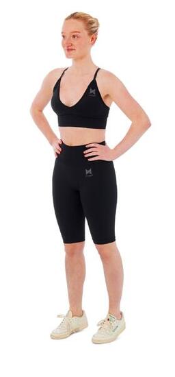 Ensemble de sport femme - Leggings short + Soutien-gorge de Sport - Noir