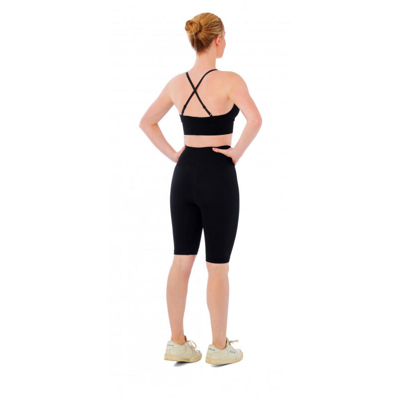 Damski zestaw sportowy Xtreme - krótkie legginsy + biustonosz sportowy - Czarny