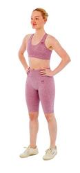 Ensemble de sport femme - Leggings short de sport + Haut de sport - Rose