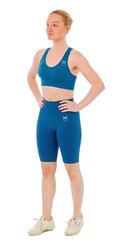 Ensemble de sport femme - Leggings short de sport + Haut de sport - Bleu