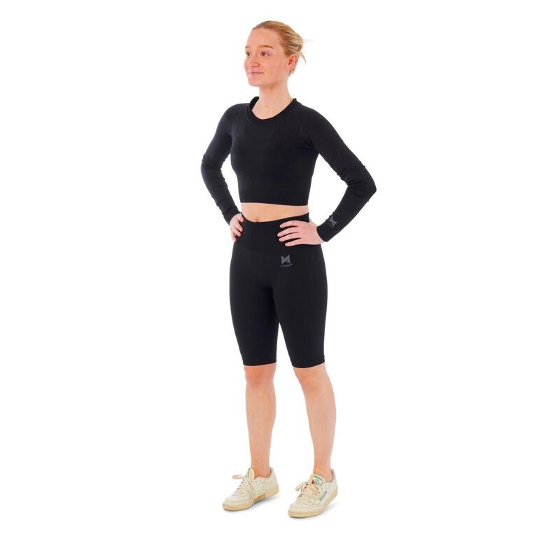 Xtreme Sportswear Dames Sportset - Korte Sportlegging + Sport Croptop - Zwart