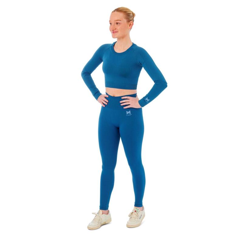 Xtreme Sportswear Dames Sportset - Sportlegging + Sport Croptop - Blauw