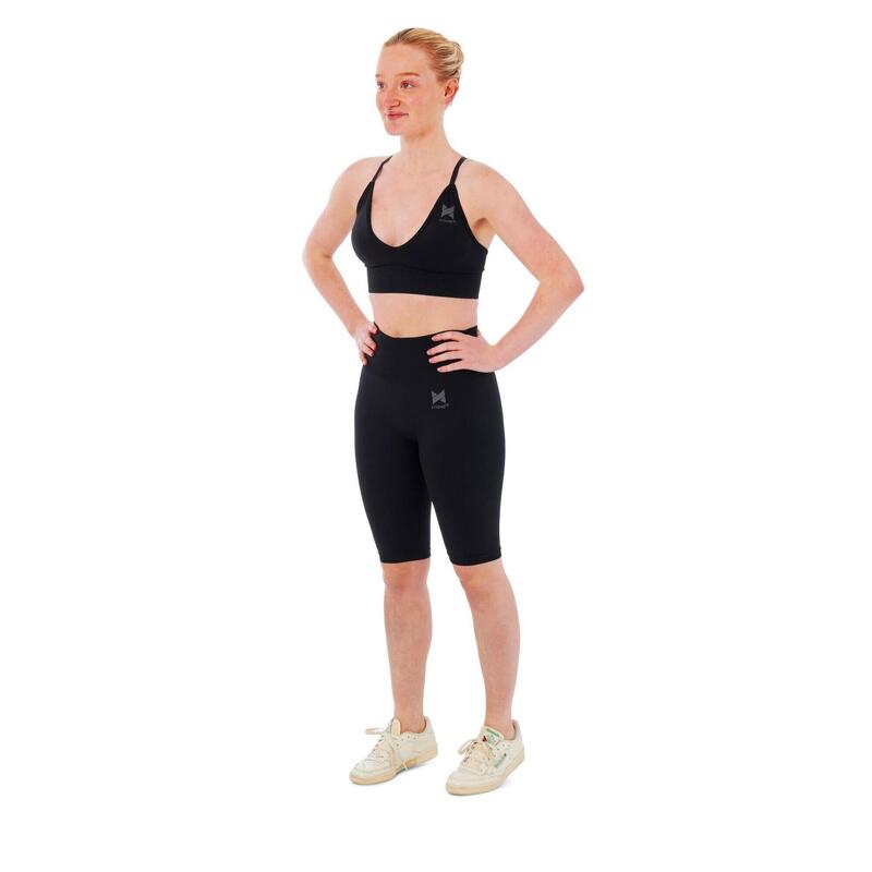 Ensemble de sport femme - Leggings short + Soutien-gorge de Sport - Noir