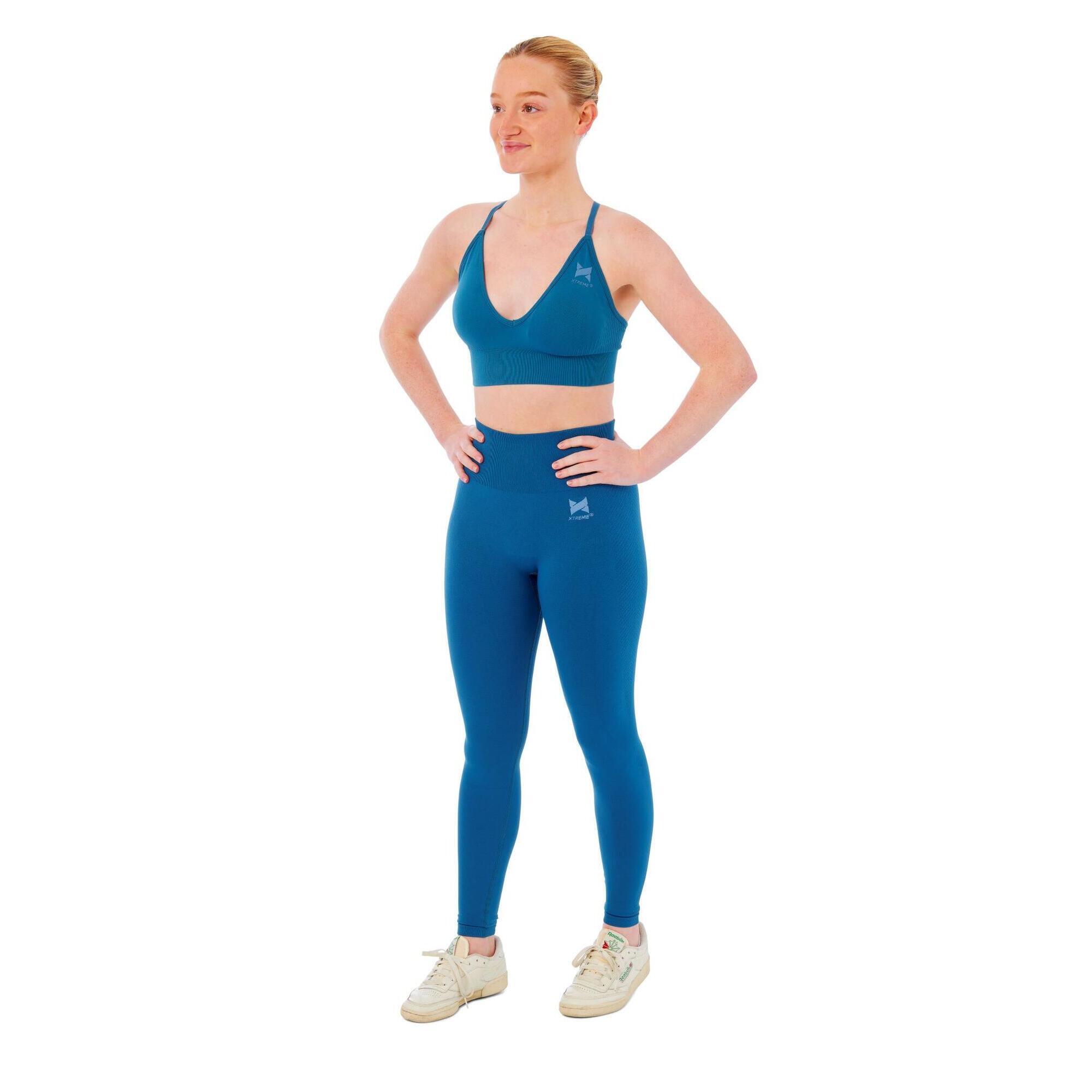 Xtreme Conjunto Deportivo - Leggings Deportivos + Sujetador Deportivo - Azul 1/4