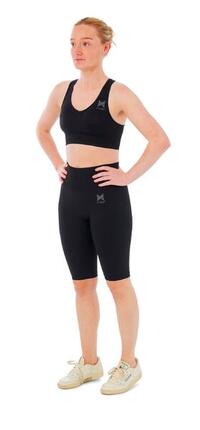 Ensemble de sport femme - Leggings short de sport + Haut de sport - Noir