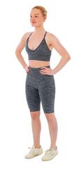 Ensemble de sport femme - Leggings short + Soutien-gorge de Sport - Anthracite