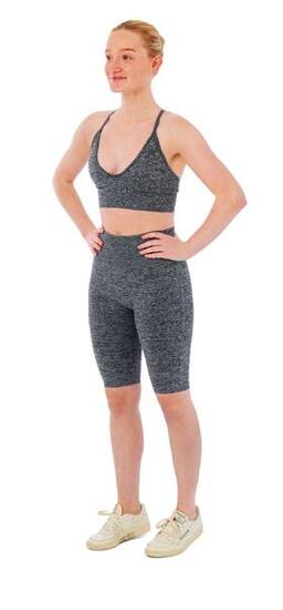 Ensemble de sport femme - Leggings short + Soutien-gorge de Sport - Anthracite