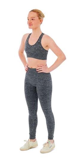 Ensemble de sport femme - Leggings de sport + Haut de sport - Anthracite Melange