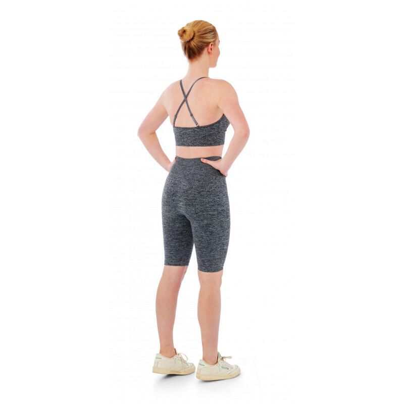 Damski zestaw sportowy Xtreme - krótkie legginsy + biustonosz sportowy -Antracyt