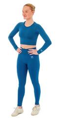 Ensemble de sport femme - Leggings de sport + Crop Top de Sport - Bleu