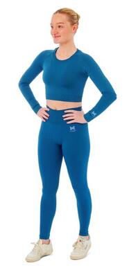 Xtreme sportswear dames sportset - sportlegging + sport croptop - blauw