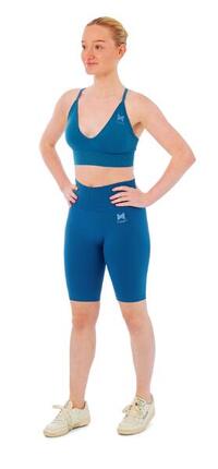 Ensemble de sport femme - Leggings short + Soutien-gorge de Sport - Bleu
