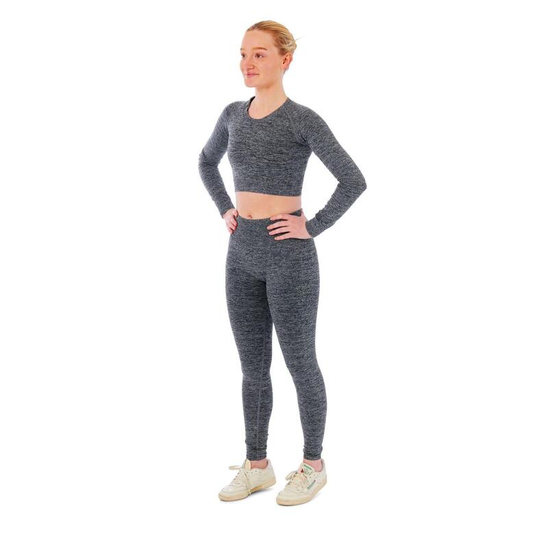 Ensemble de sport femme - Leggings de sport + Crop Top de Sport - Anthracite