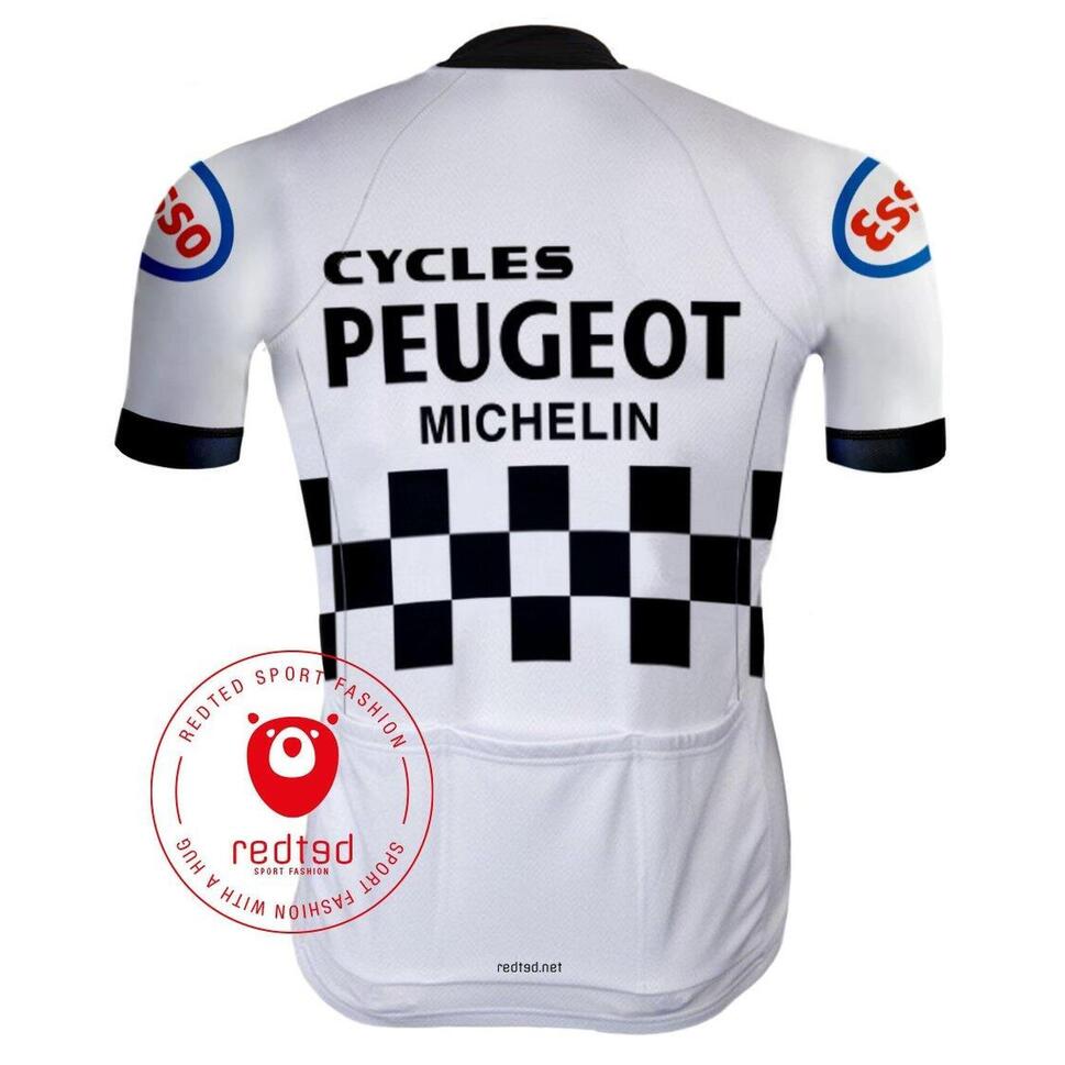 Biała odzież rowerowa Vintage Peugeot - RedTed