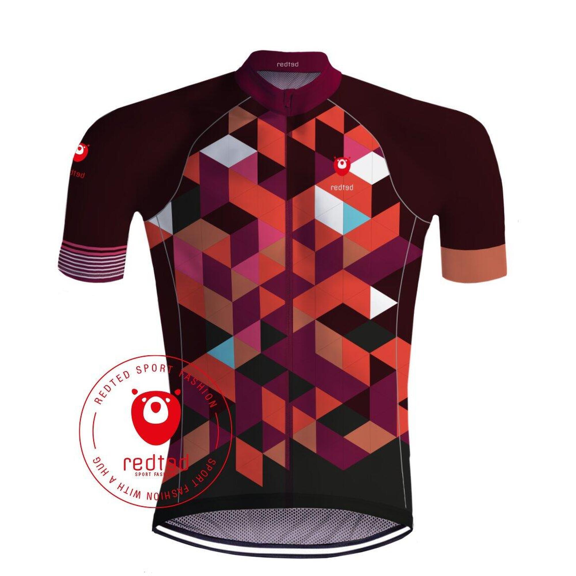 Red Cubes Cycling Jersey - Redted