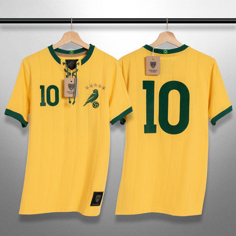 T-Shirt La Canarinha Retro avec Lacets Football Adulte Vintage