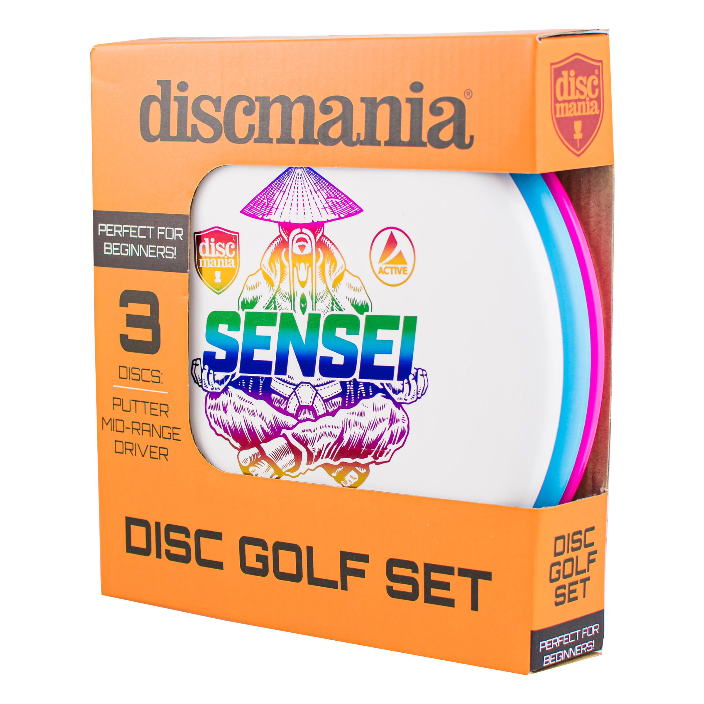 DISCMANIA Disc Golf Set - 3 Discs - Driver - Midrange - Putter - starters set