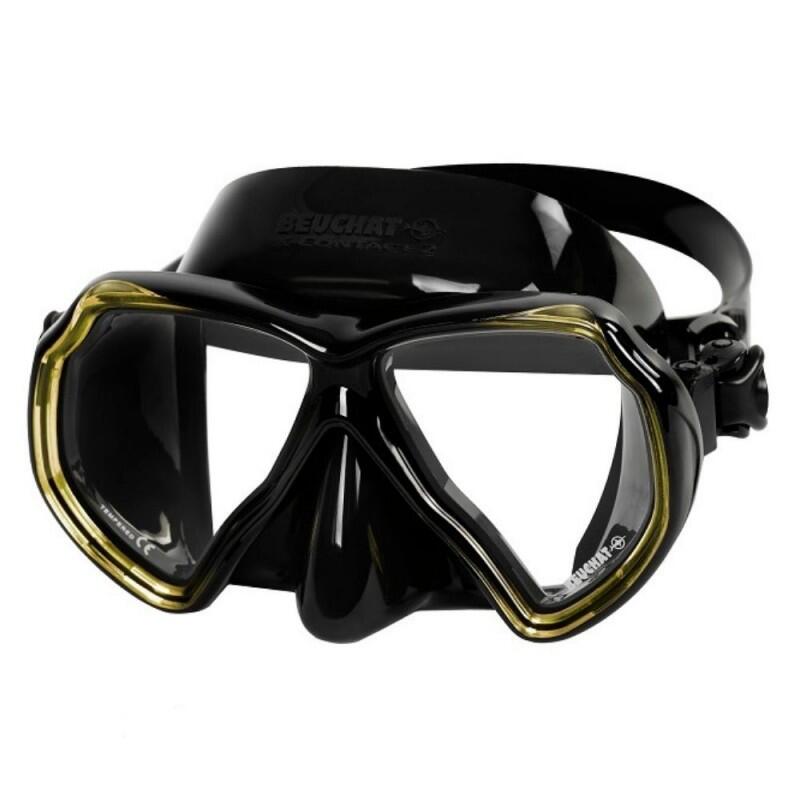 X-CONTACT 2 Blue 潛水超軟面鏡 - 黃色/黑色