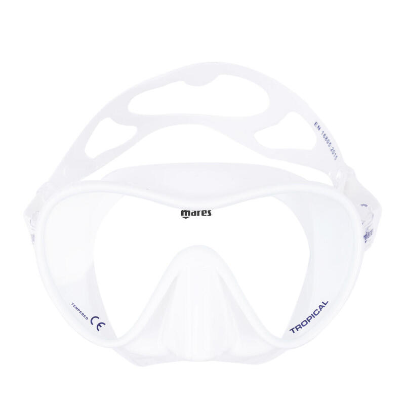 Conjunto Máscara e Tubo de Snorkeling Combo Tropical Adulto Branco