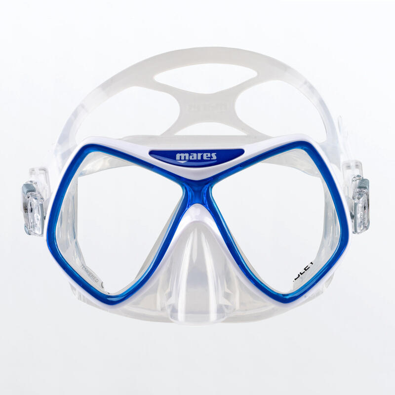 Masque de Snorkeling Ridley Adulte Bleu Blanc Transparent