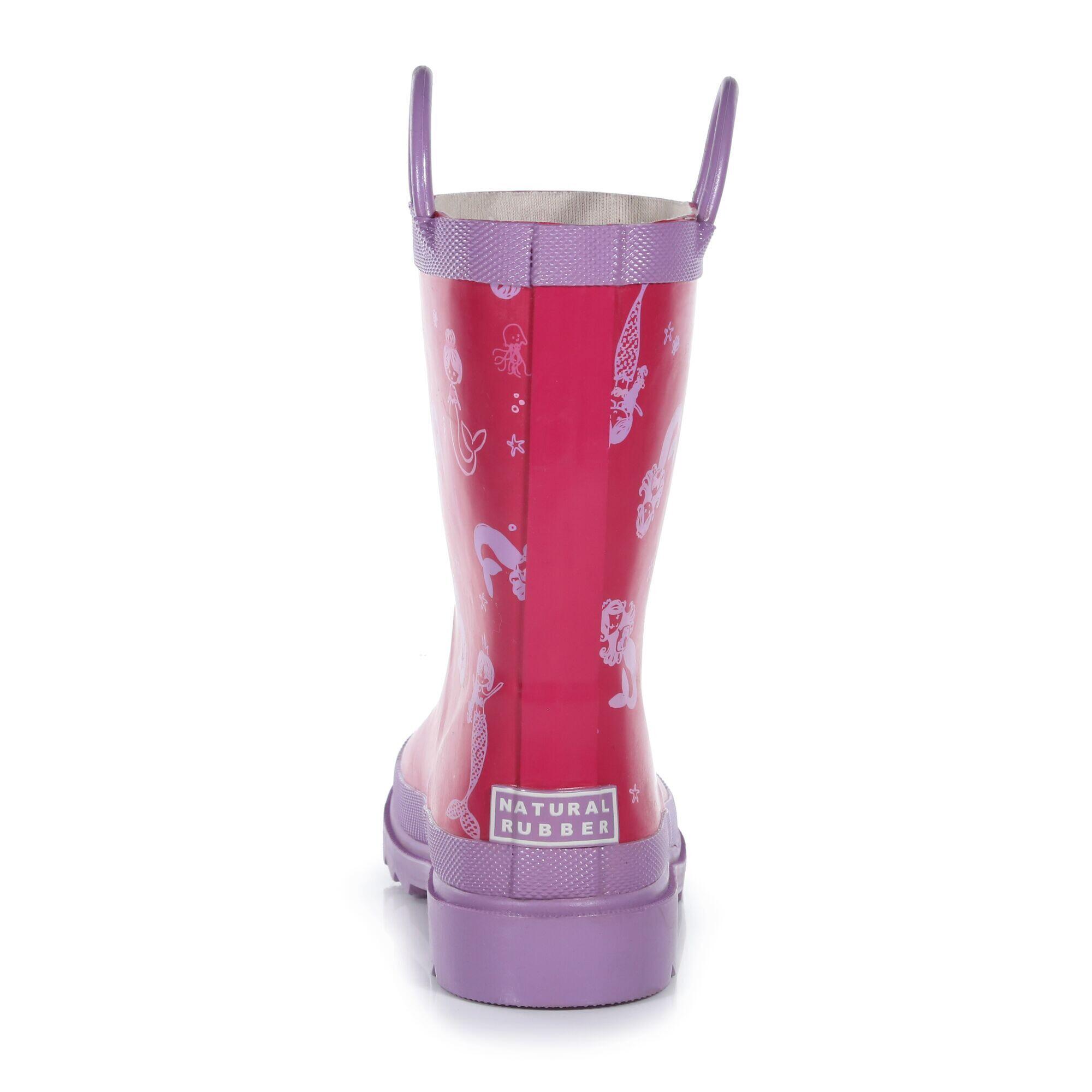 Childrens/Kids Minnow Mermaid Wellington Boots (Santorini Sunset) 2/5