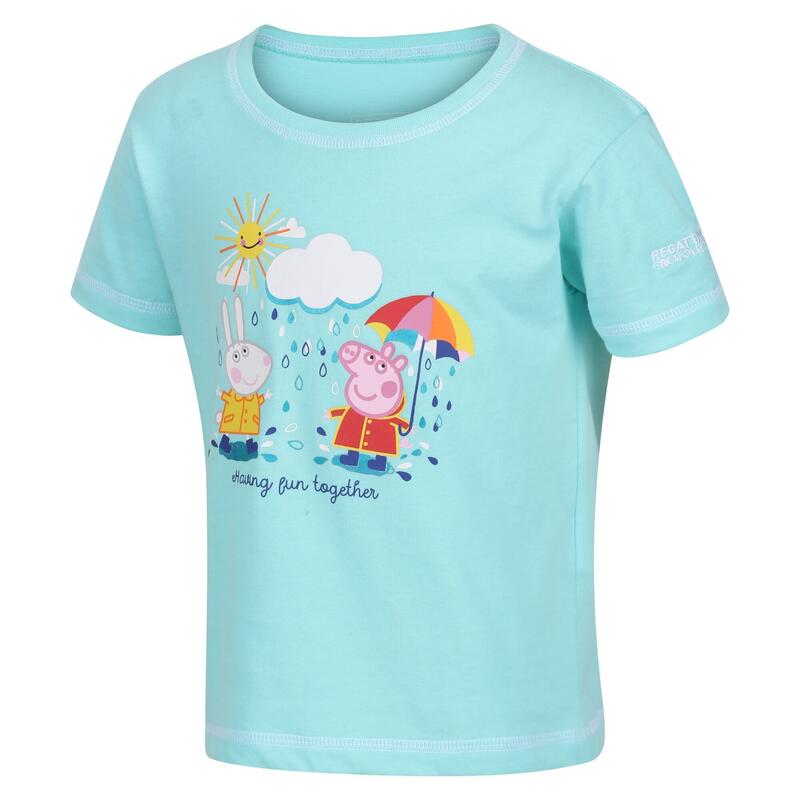 Camiseta de Peppa Pig Impreso para Niños/Niñas Azul Aruba
