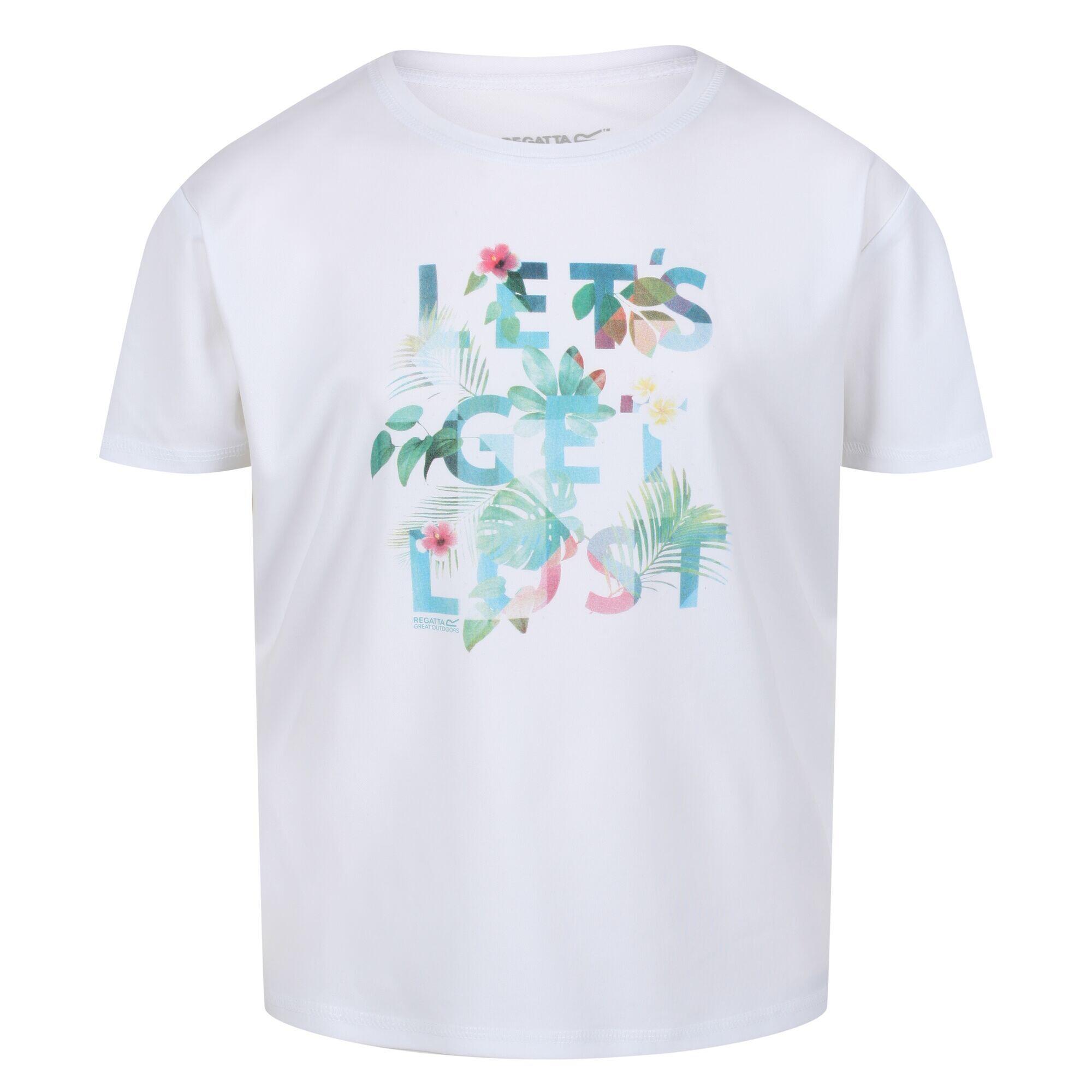 REGATTA Childrens/Kids Alvarado VI Leaves TShirt (White)