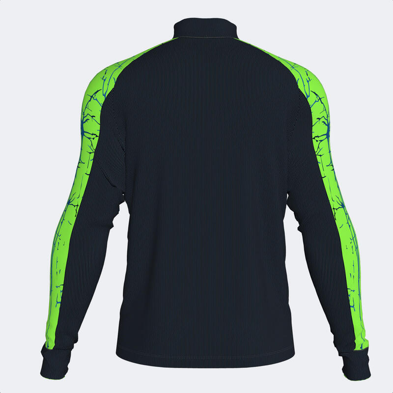 Sweat-shirt running Homme Joma Elite ix noir vert fluo