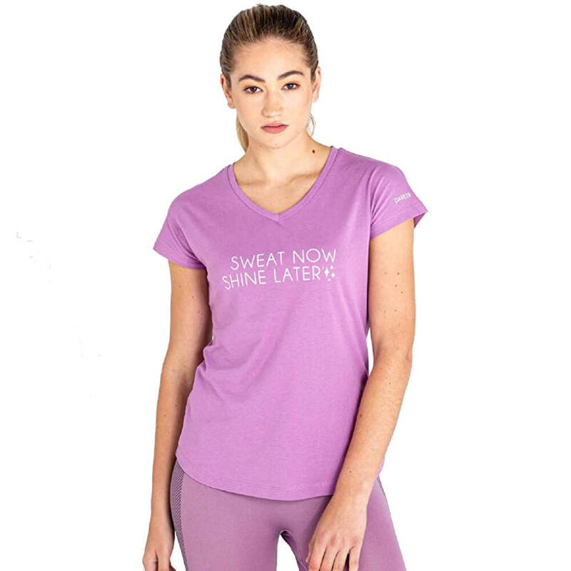 Camiseta Moments II Texto para Mujer Lavanda Polvo