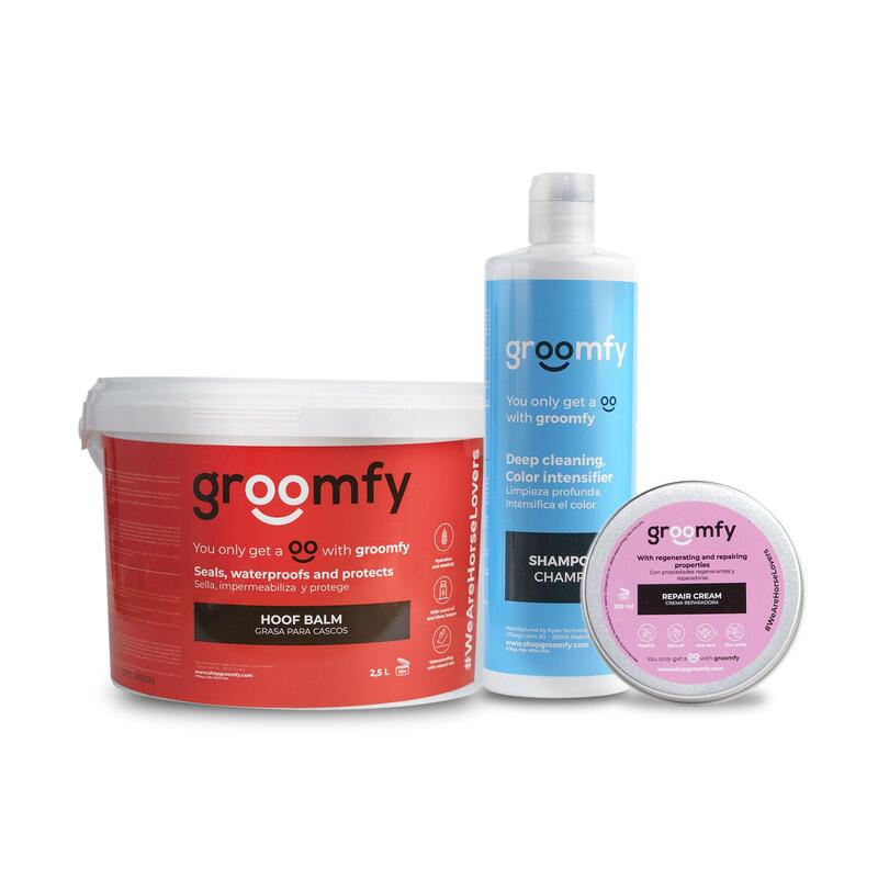 Pack para cuidado de la piel y los cascos de caballos Groomfy