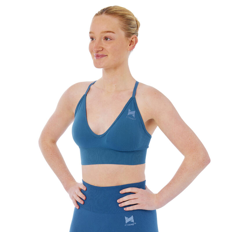 Xtreme Sportswear Crop Sport-top Lange Ärmel Damen Blau