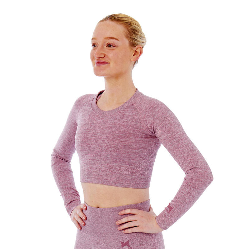 Xtreme Sportswear Crop Sporttop lange mouwen Dames Roze