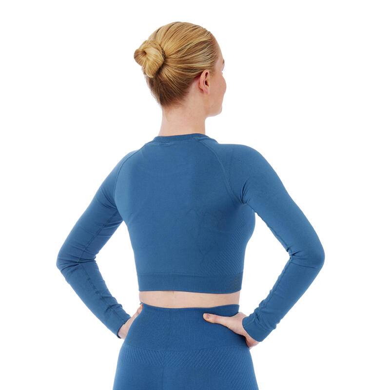 Xtreme Sportswear Crop Sporttop lange mouwen Dames Blauw