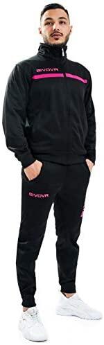 TUTA complete uomo givova nero/fuxia 3/4