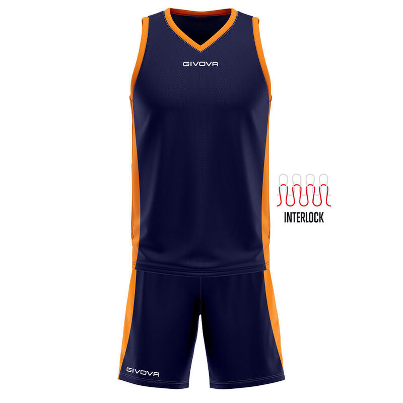 Ensemble de sport BasketBall - Givova - power - Homme - bleu et orange