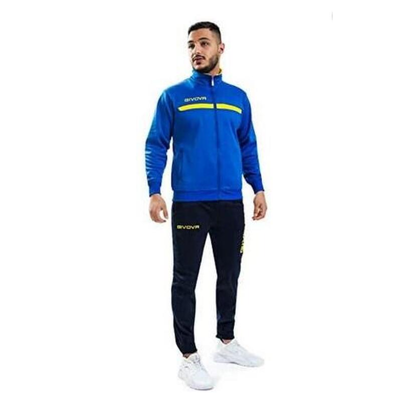 Survêtement one full zip Givova - Bleu/jaune - Homme