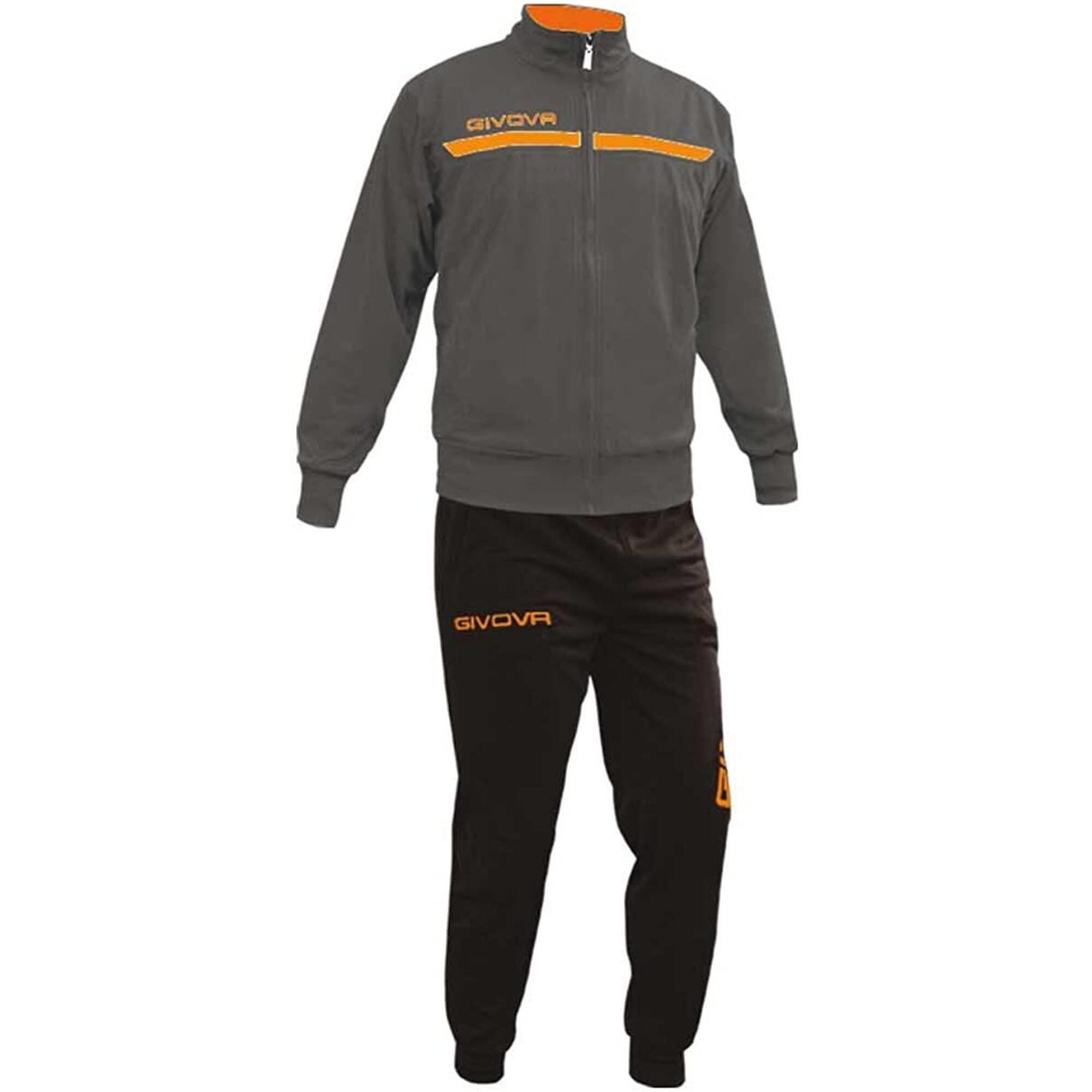 Trening  Givova One Full Zip, Gri/portocaliu fluo, L