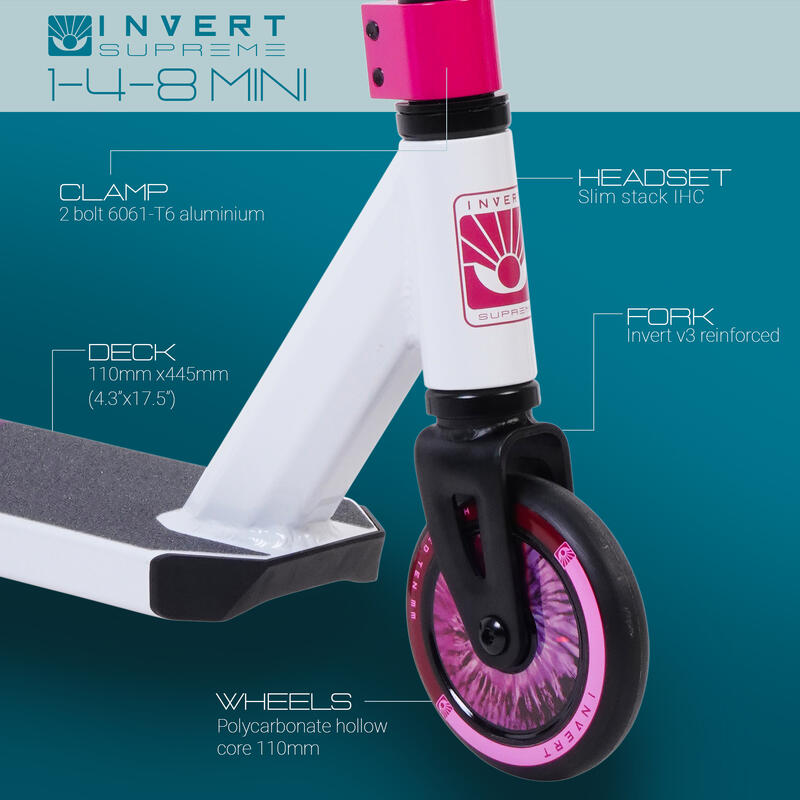 Mini Stunt Scooter für Kinder von 4-8 Jahren, Pink und Schwarz
