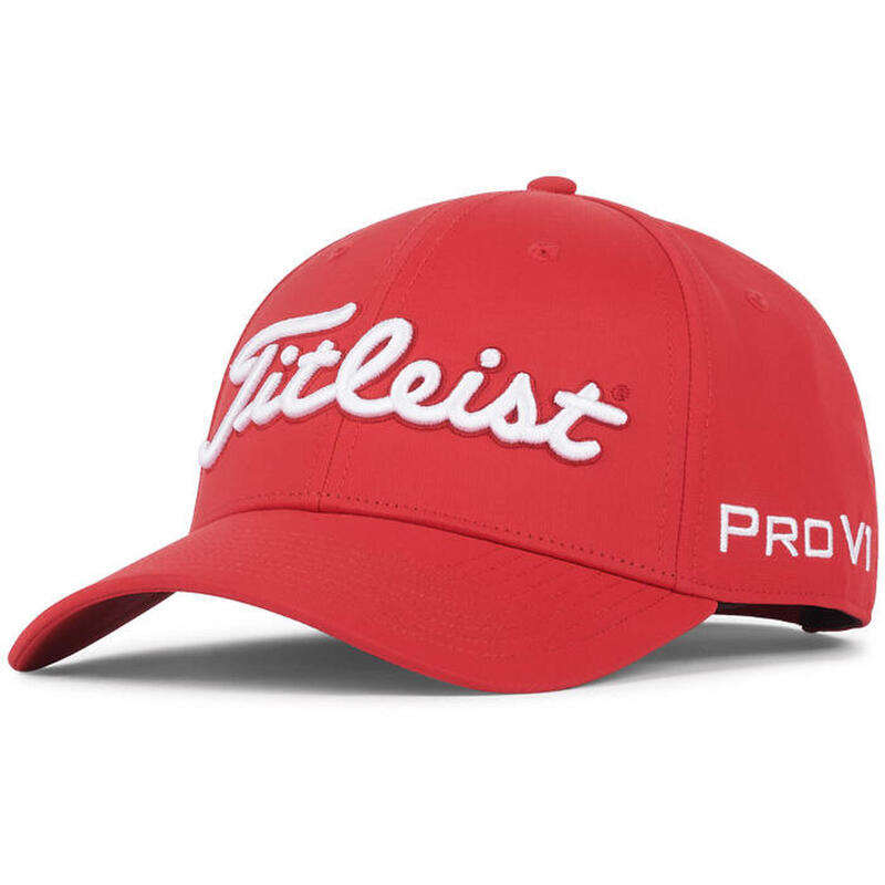 TOUR PERFORMANCE 中性超輕可調整式高爾夫球帽 - 紅色