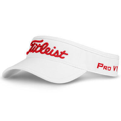 UNISEX TOUR PERFORMANCE ADJUSTABLE VISOR - WHITE/RED