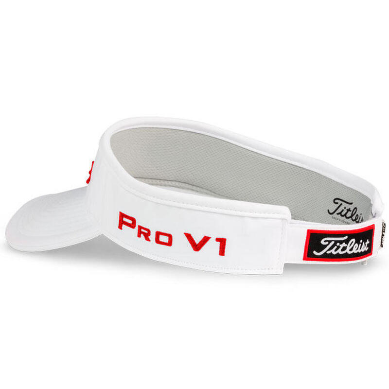 UNISEX TOUR PERFORMANCE ADJUSTABLE VISOR - WHITE/RED