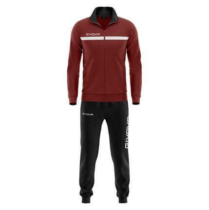 Survêtement Full Zip Enfant - Rouge Grenat et Noir - Givova