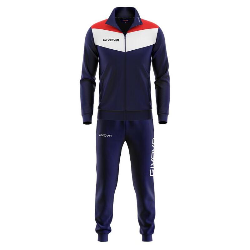 Survêtement Full Zip Homme - Givova bleu rouge